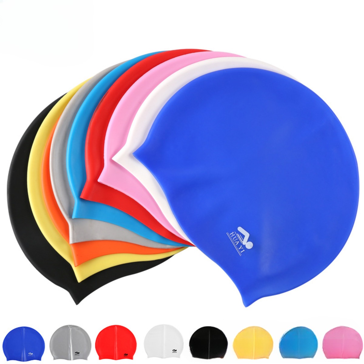 Aquatic Sports Cap - Silicone Elastic Swimming Cap Waterproof Swim