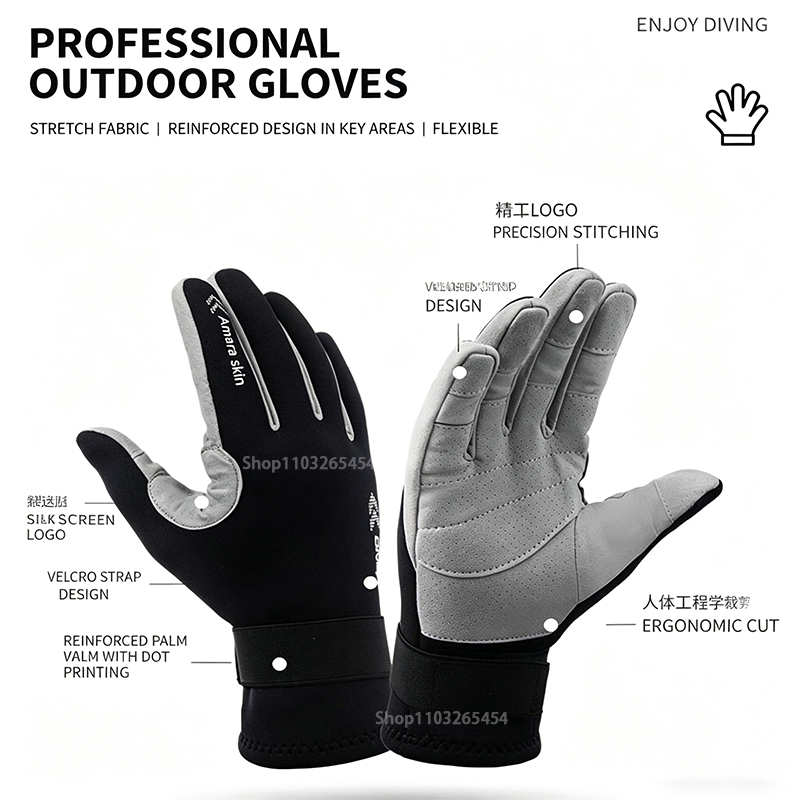 New 2mm Neoprene Diving Gloves - огляд і ціна Spearfishing Glove