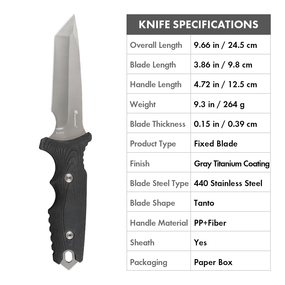 Survival Fixed Blade Knife EDC - огляд і ціна Dive Knife Titanium